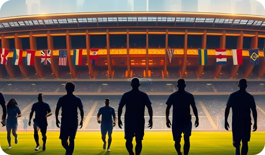 Players walking out at the stadium