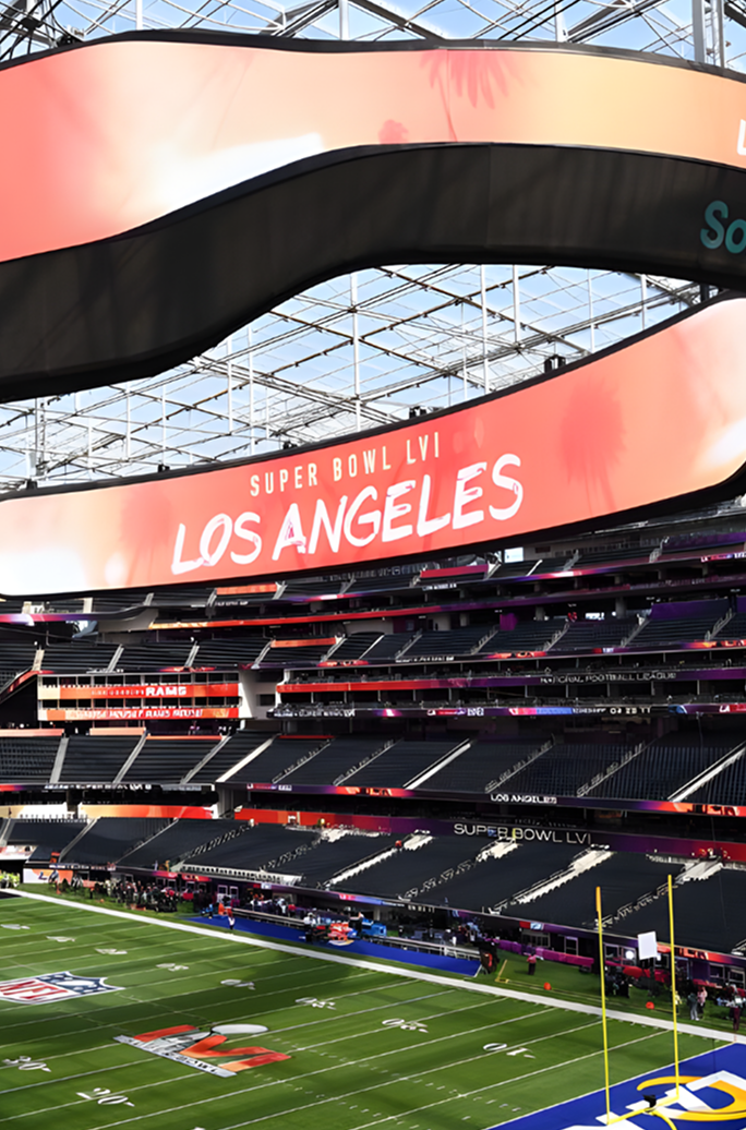 Stadium exterior night