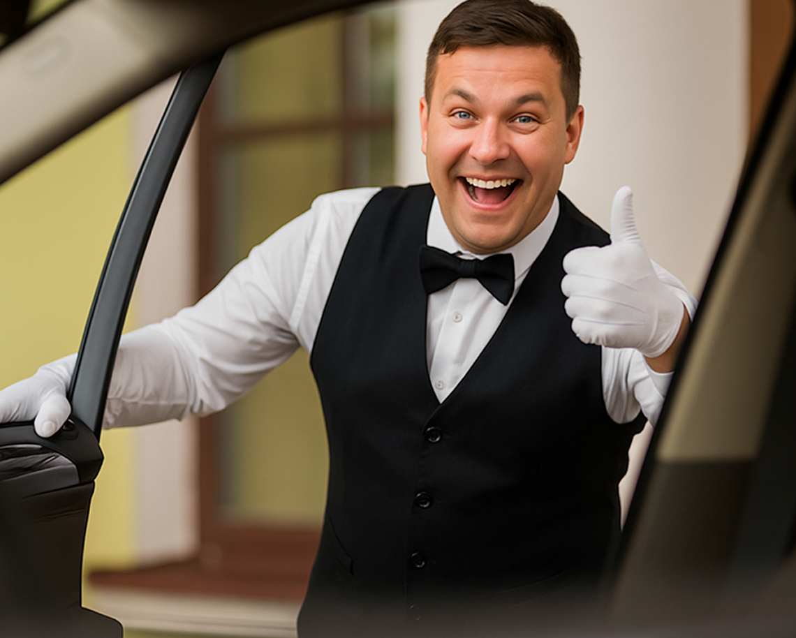 Professional chauffeur in uniform