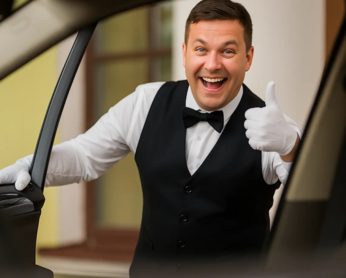 Professional chauffeur in uniform