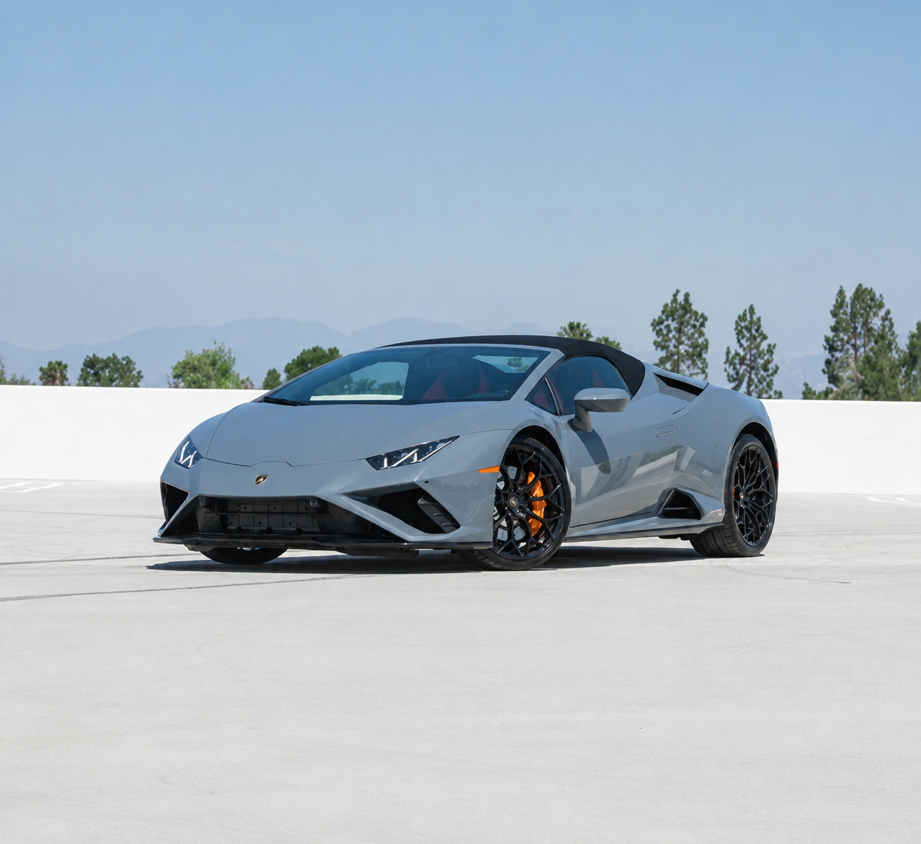 Gray Lamborghini supercar